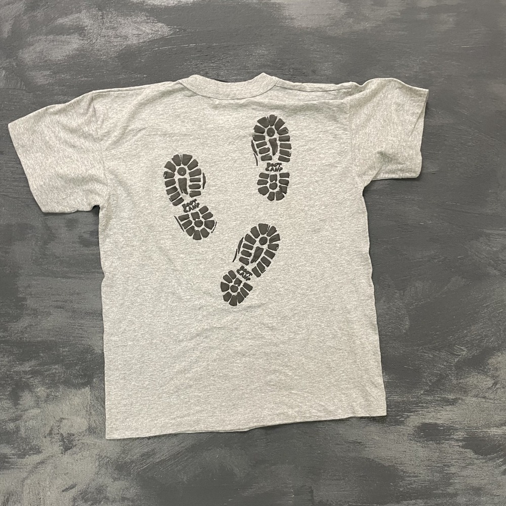 Vintage US Marines shirt mens small grey 1990s boot prints army single‎ stitch